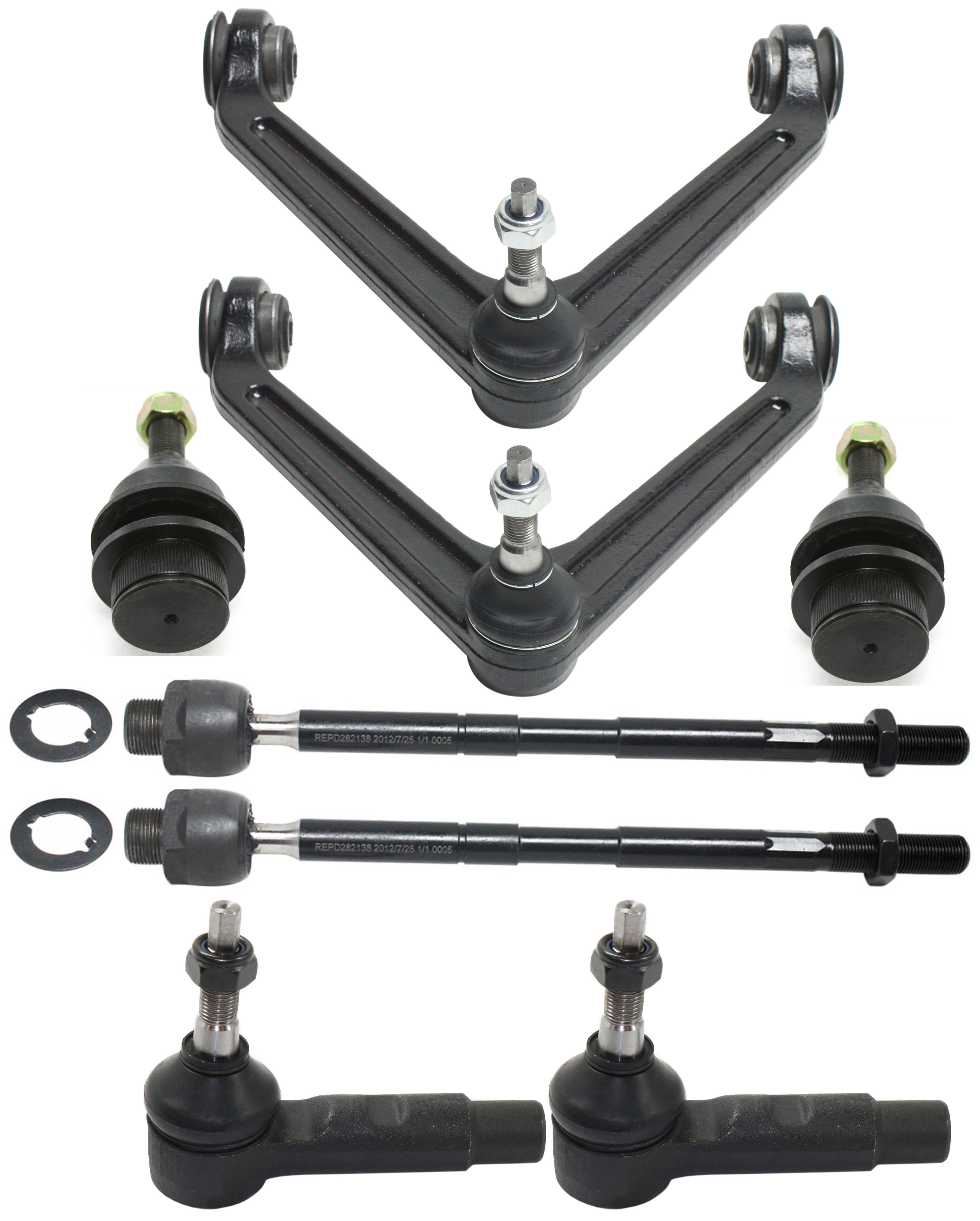 AM RAM 1500-02-05 FRONT CONTROL ARM RH AND LH Upper with Ball Joints Tie Rod Ends SKU KIT 2413-001 OEM 104333-2601556-5051294-45D2294