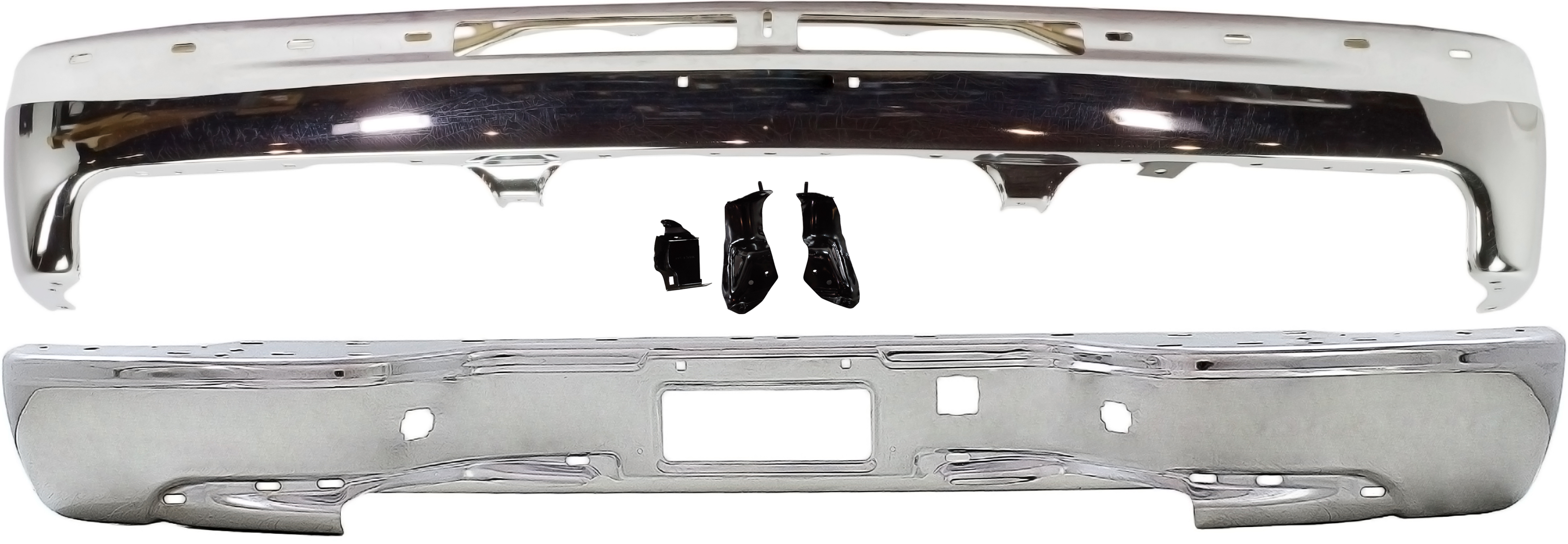 AM SILVERADO 1500-99-02 TAHOE 00-06 FRONT AND REAR BUMPER 2 pc kit with Step Bumper SKU KIT 30215-04 Partslink GM1003127 GM1102413 OEM 12336026 PFM 19121286