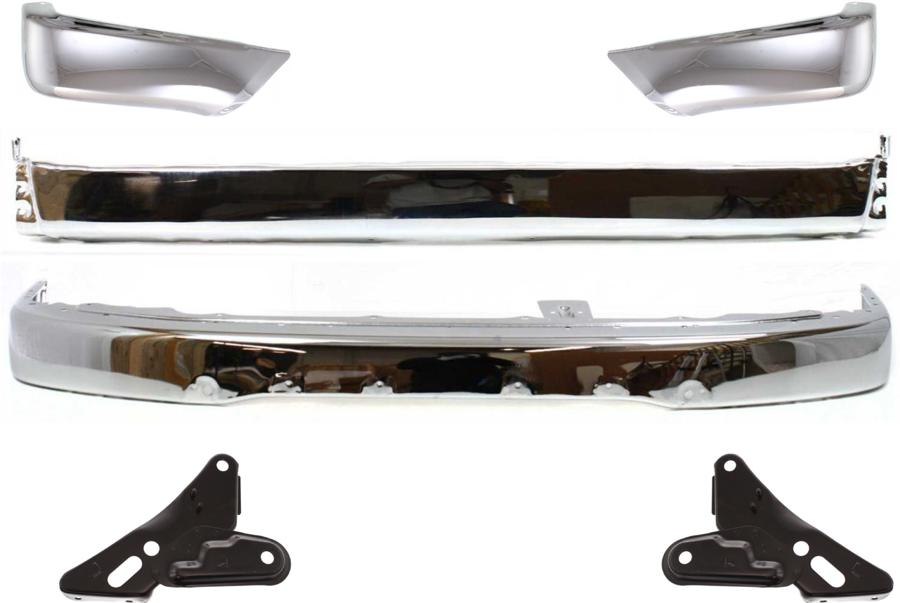 AM 4RUNNER 99-02 FRONT AND REAR BUMPER 6 pc kit with Step Bumper Bumper Brackets and Bumper Ends SKU KIT 30215-07 Partslink TO1002168 TO1066126 TO1067126 TO1104103 TO1105103 TO1102228 OEM 5210135660-5201235070-52011350