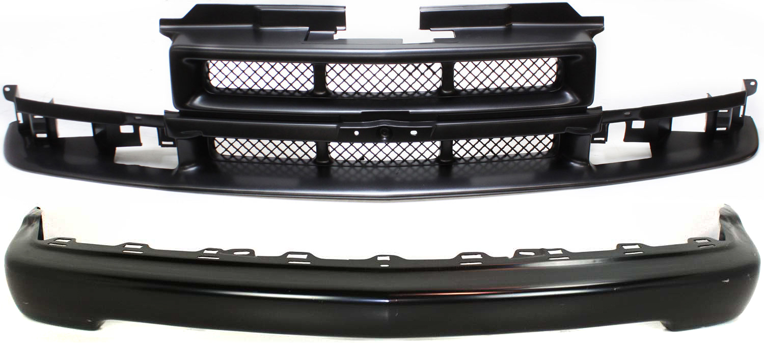 AM BLAZER 98-05 S10-98-04 FRONT BUMPER 2 pc kit with Grille SKU KIT 30215-08 Partslink GM1002367 GM1200418 OEM 15007660-12472710