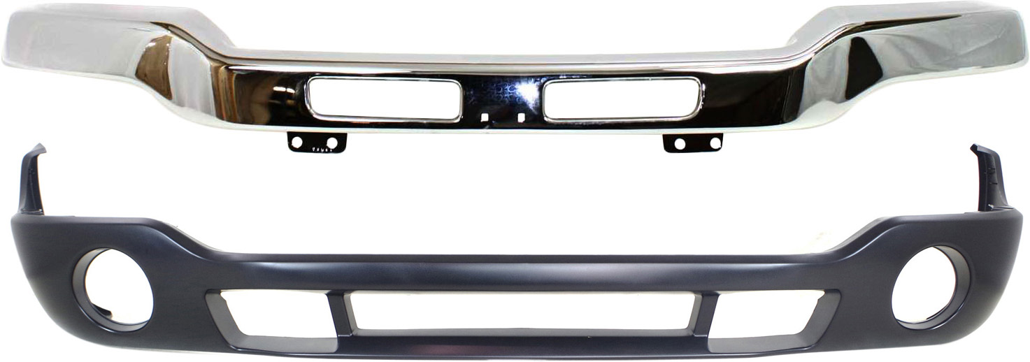 AM SIERRA 03-07 FRONT BUMPER 2 pc kit with Bumper Cover SKU KIT 30215-19 Partslink GM1002418 GM1000684 OEM 15098990-12335963-88979837