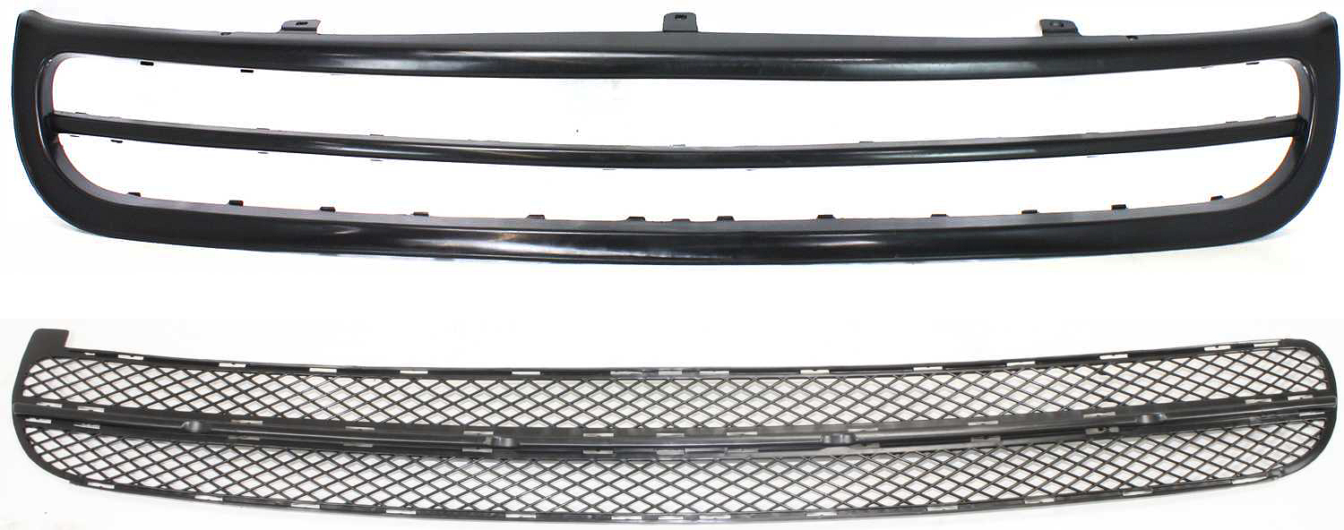 AM BEETLE 98-05 FRONT VALANCE 2 pc kit with Bumper Grille SKU KIT 30215-49 Partslink VW1094110 VW1200128 OEM 1C0805903BGRU 1C0807681F01C