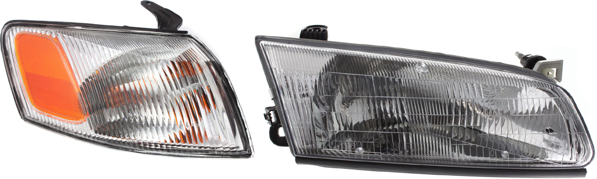 AM CAMRY 97-99 HEAD LAMP RH Assembly Halogen 2 pc Kit with Corner Light SKU KIT 30715-09 Partslink TO2503117 TO2531126 OEM 81110AA010-81510AA010
