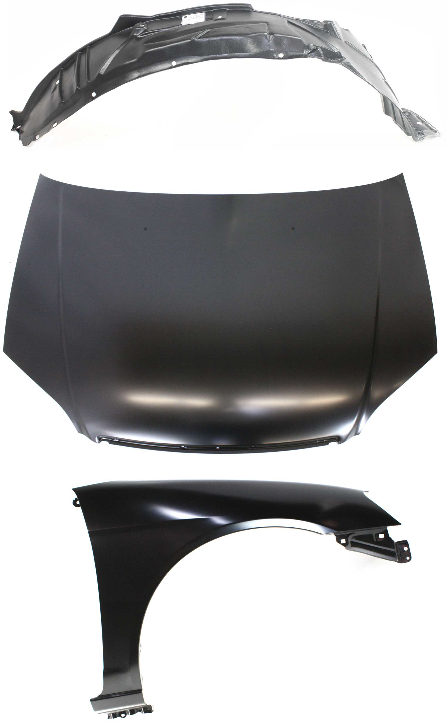 AM CIVIC 01-03 HOOD 3 pc Kit with Fender and Fender Liner SKU KIT 30715-14 Partslink HO1230134 HO1241153 HO1249109 OEM 60100S5DA90ZZ 60211S5DA90ZZ 74
