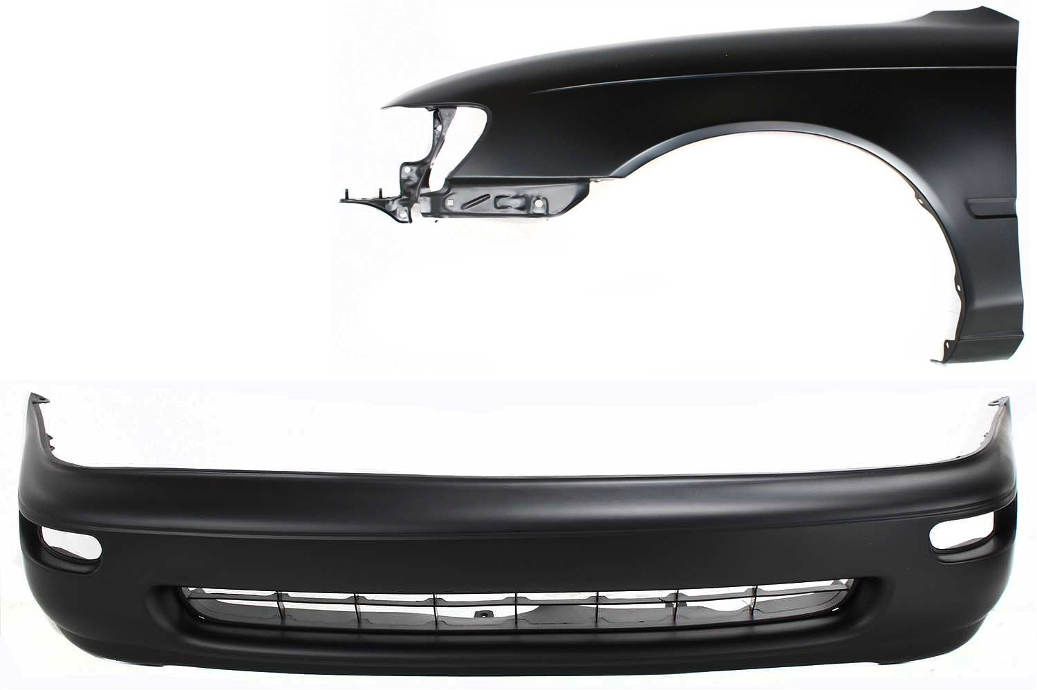 AM COROLLA 93-97 FRONT BUMPER COVER Primed 2 pc kit with Fender SKU KIT 30715-23 Partslink TO1000115 TO1240102 OEM 5211902902-5380202050