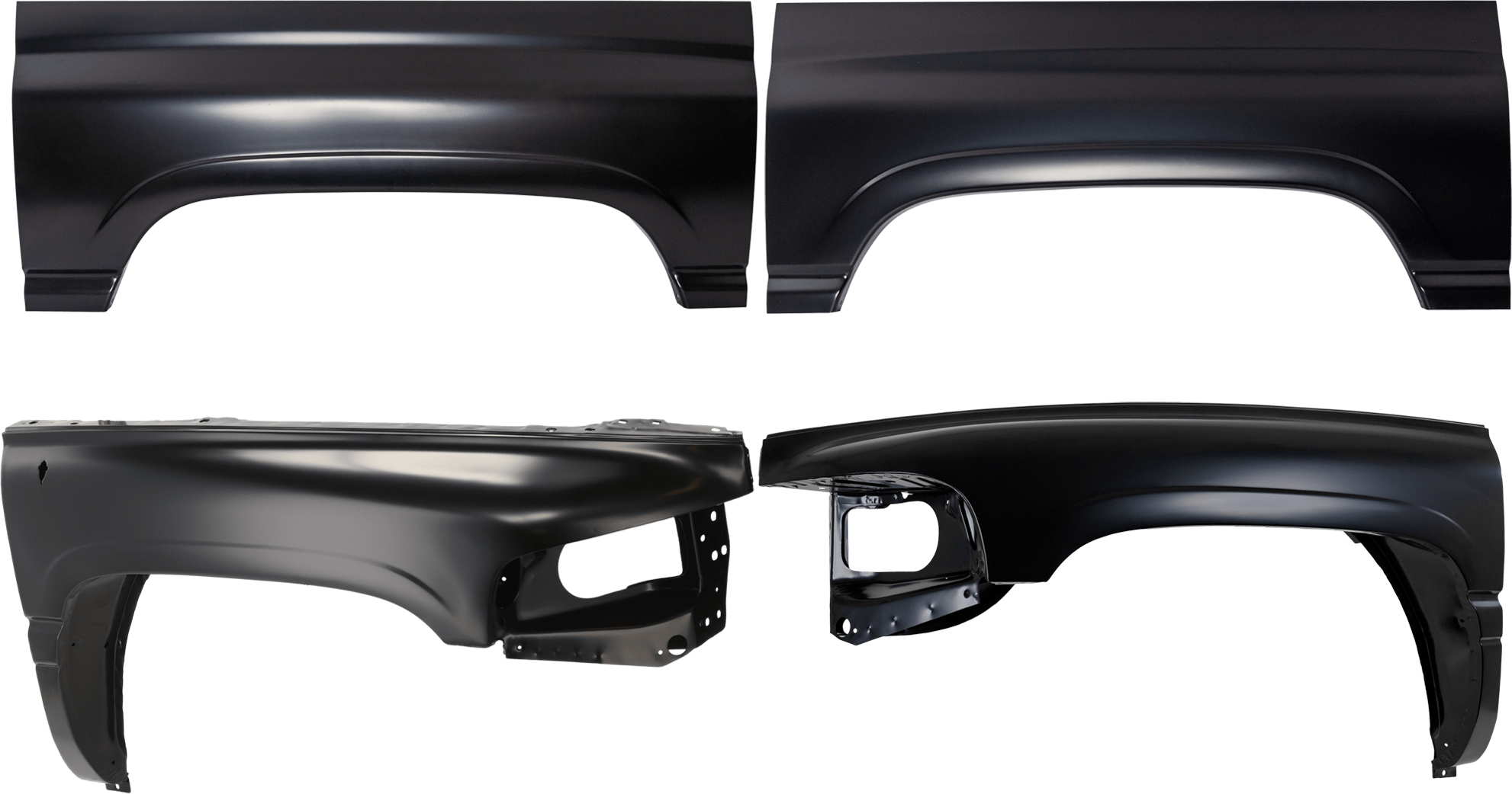 AM RAM 1500-2500-94-01 FRONT FENDER RH AND LH 4 pc kit with Wheel Arch Repair Panel SKU KIT 30715-39
