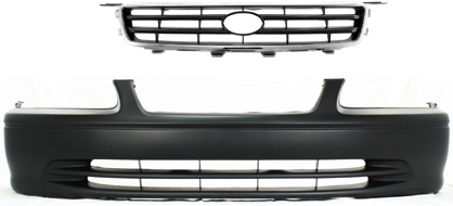 AM CAMRY 00-01 FRONT BUMPER COVER Primed 2 pc kit with Grille SKU KIT 32815-03 Partslink TO1000206 TO1200225 OEM 52119AA902-53111AA020