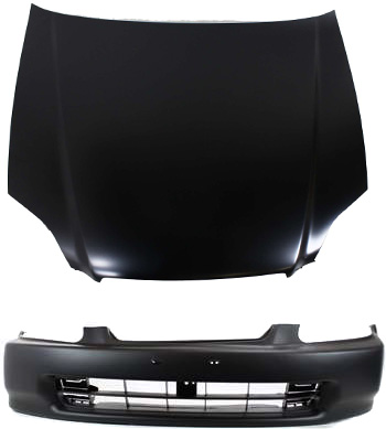 AM CIVIC 96-98 HOOD 2 pc Kit with Bumper Cover SKU KIT 32815-26 Partslink HO1230120 HO1000172 OEM 60100S04010ZZ 04711S01A00ZZ