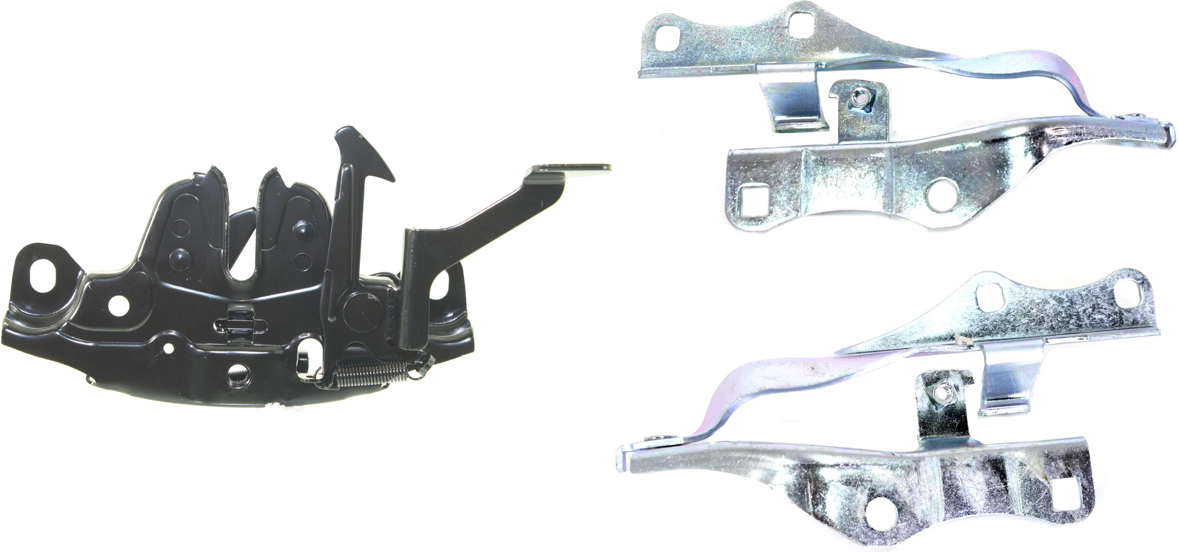 AM G35-03-07 HOOD HINGE RH AND LH 3 pc kit with Hood Latch SKU KIT 32815-27 Partslink NI1236141 NI1236140 IN1234104 OEM 65400AL50A 65401AL50A 65601AM8