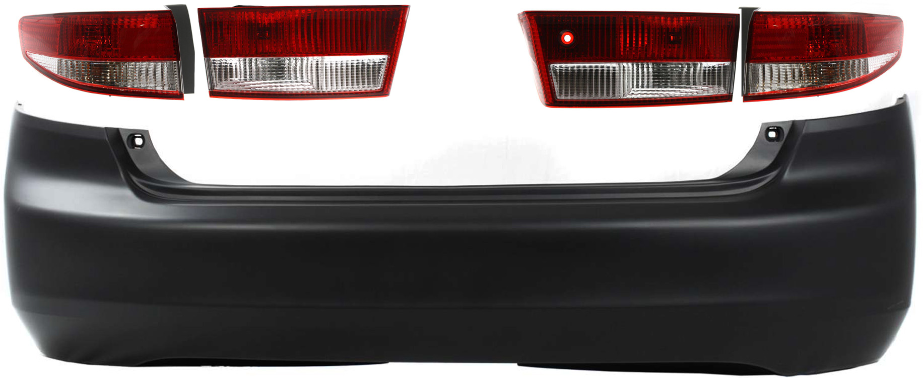 AM ACCORD 03-04 TAIL LAMP RH AND LH Inner and Outer 5 pc Kit with Bumper Cover SKU KIT 32815-38 Partslink HO2801151 HO2800151 HO1100208 OEM 33501SDAA01 PFM 33551SDAA01 PF