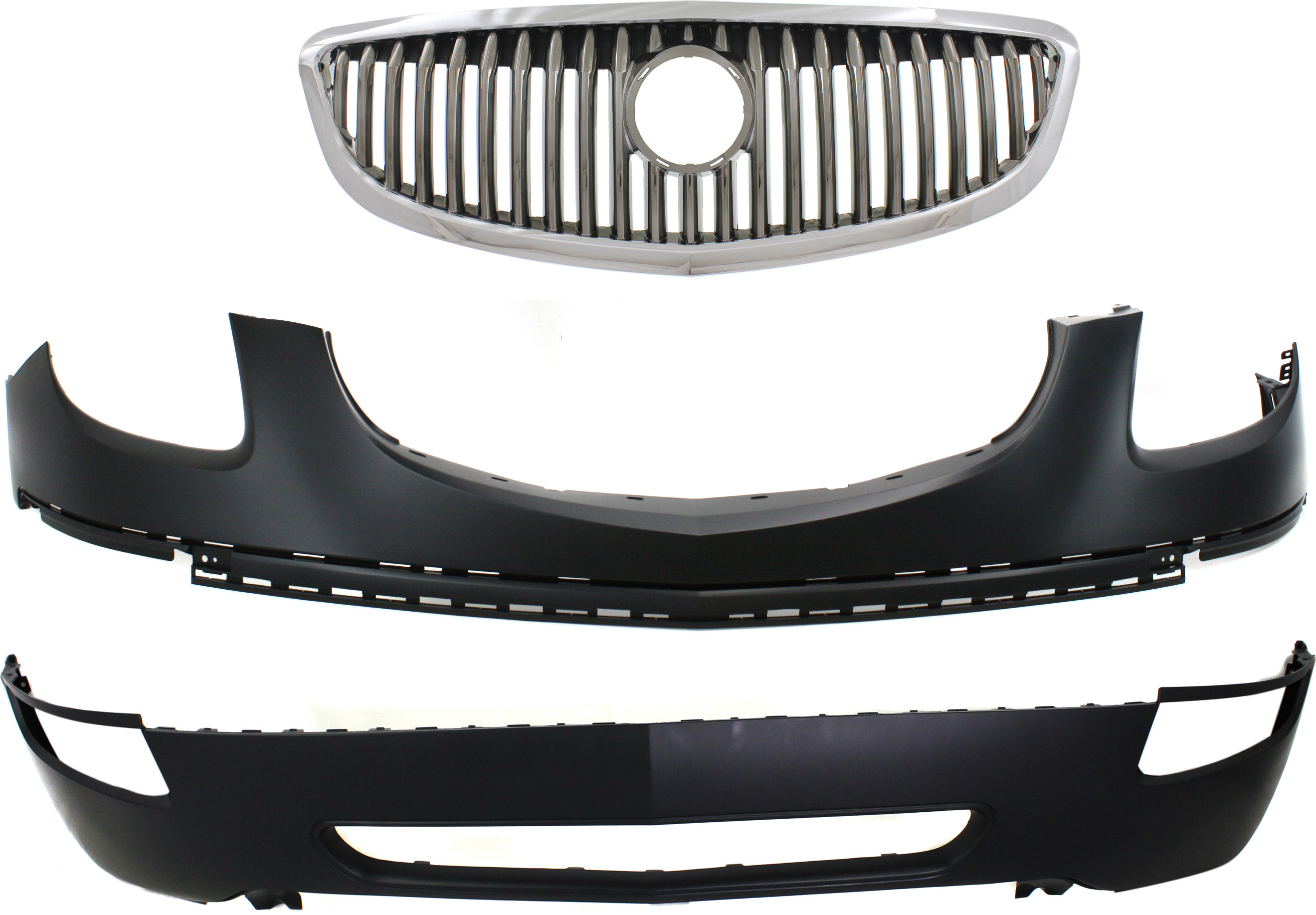 AM ENCLAVE 08-12 FRONT BUMPER COVER Primed 3 pc kit with Grille SKU KIT 41415-48 Partslink GM1000853 GM1000895 GM1200628 OEM 15938762-25951068-20779099-208