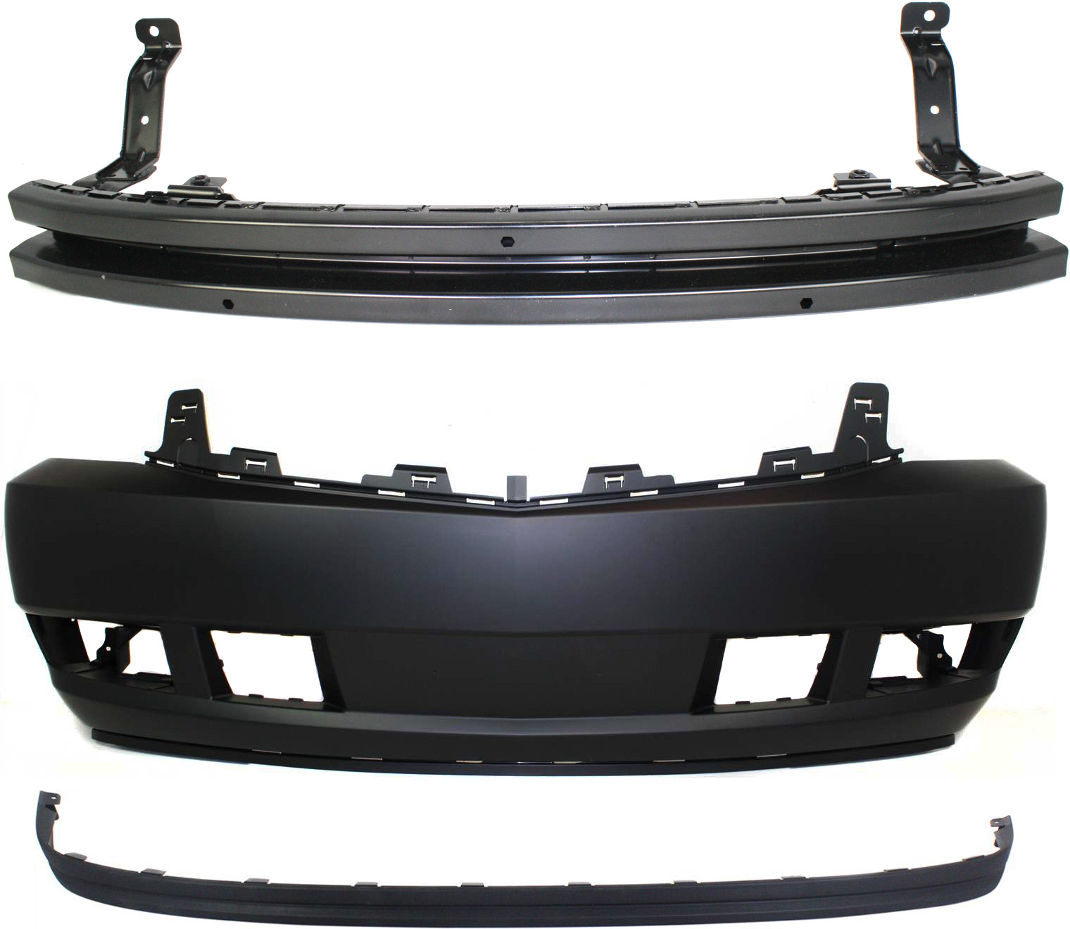 AM ESCALADE ESCALADE ESV 07-14 ESCALADE EXT 08-13 FRONT REINFORCEMENT 3 pc Kit with Bumper Cover Bumper Reinforcement and Valance SKU KIT 41415-58 Partslink GM1006655 GM1000816 GM1092222 OEM 25947497-25814554-15138234