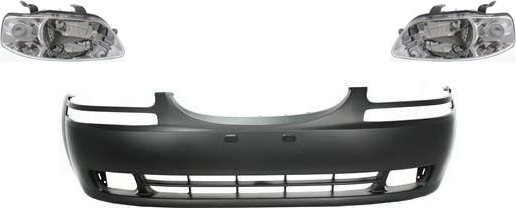 AM AVEO 04-06 AVEO5-06-08 HEAD LAMP RH AND LH Assembly Halogen 3 pc Kit with Bumper Cover SKU KIT 50115-34 Partslink GM2503241 GM2502241 GM1000728 OEM 96540254 PFM 96540253 PFM 9654
