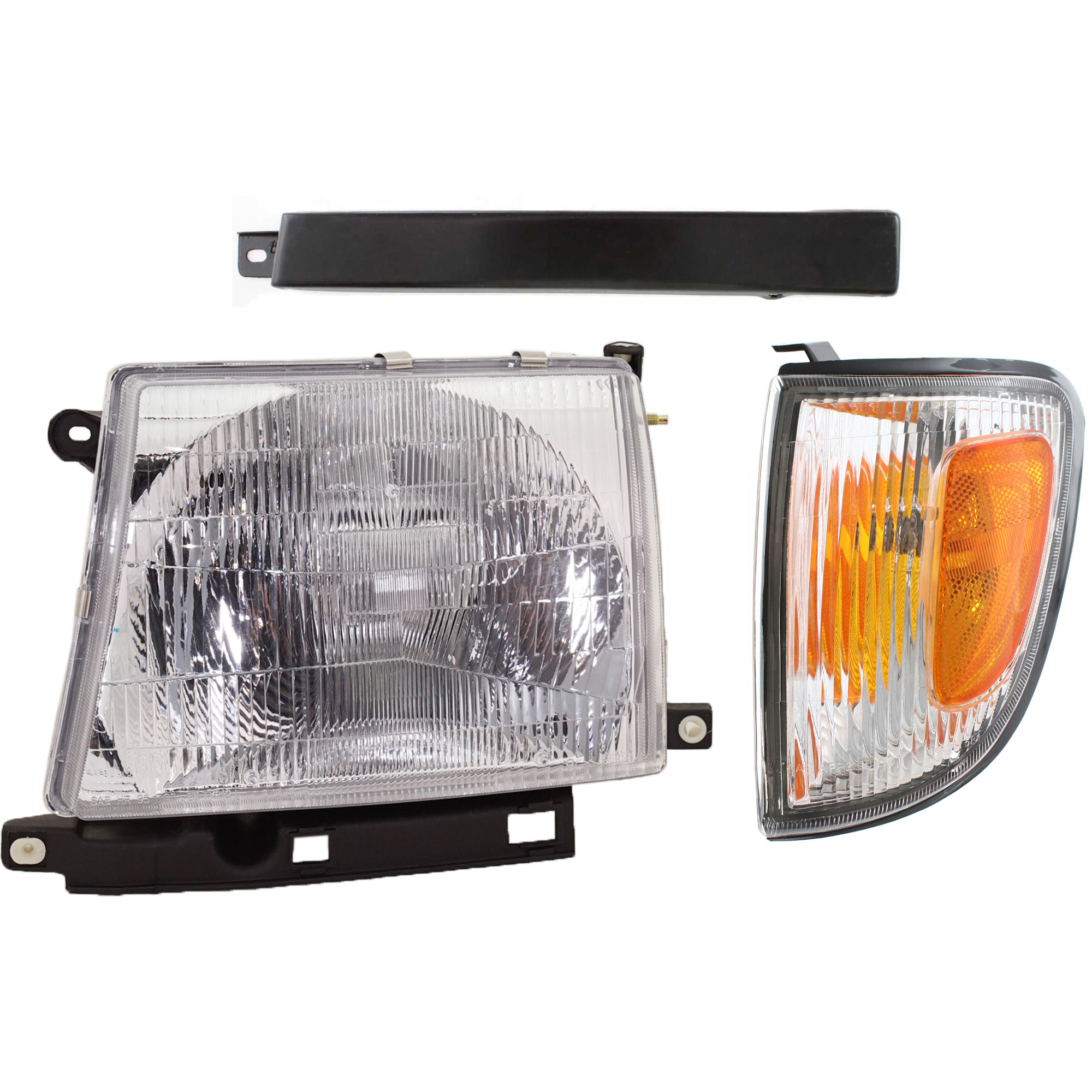AM TACOMA 97-00 HEAD LAMP LH Assembly Halogen 3 pc Kit with Bumper Filler and Corner Light SKU KIT 50115-52 Partslink TO2502120 TO1088102 TO2520155 OEM 8115004090-5251335040-81620040