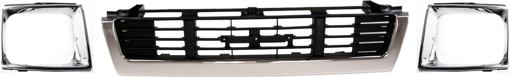 AM PICKUP 89-91 GRILLE Center 3 pc Kit FWD with Headlight Doors SKU KIT 50915-03 Partslink TO1200139 TO2512111 TO2513113 OEM 5311189138-5313289120-53131891