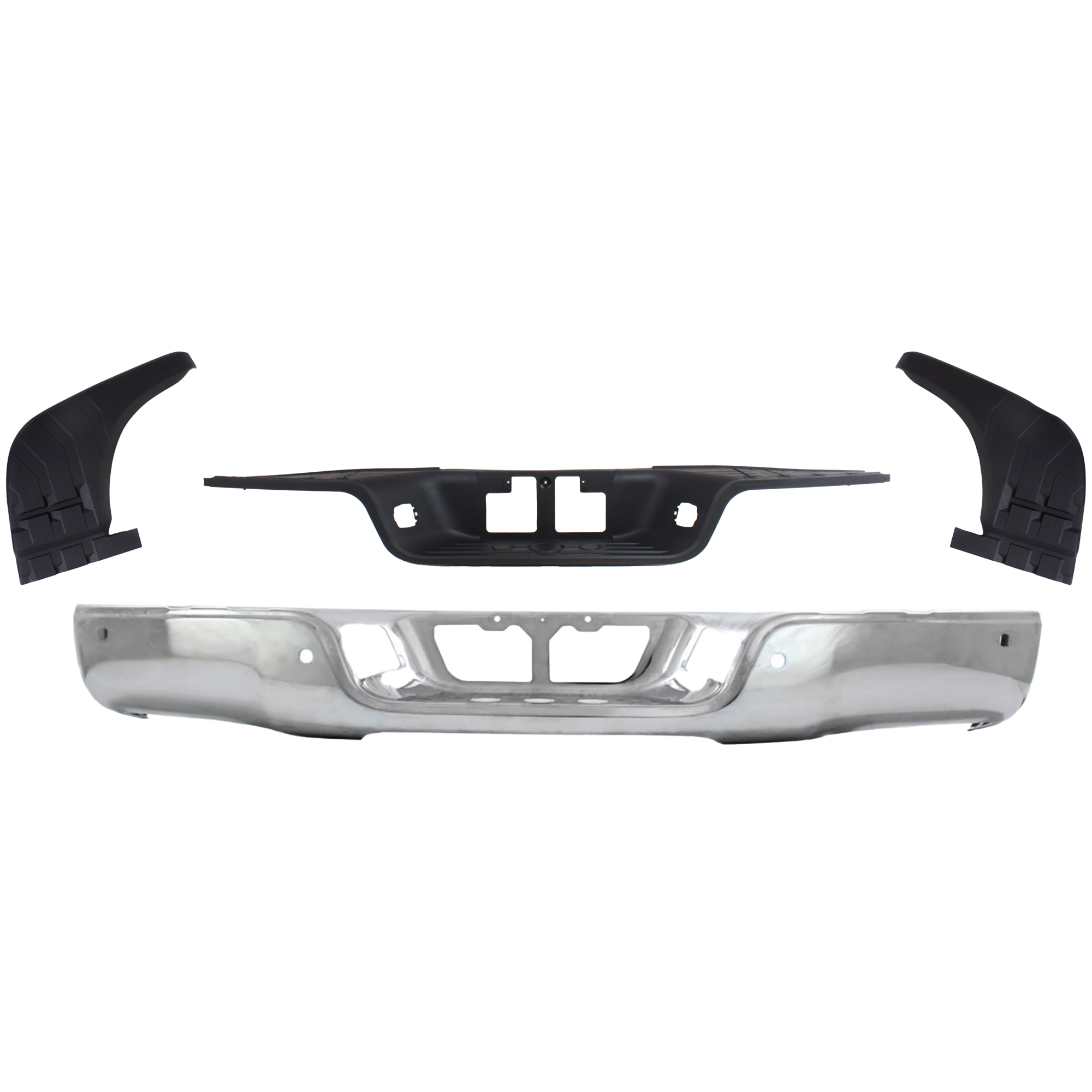 AM TUNDRA 07-13 STEP BUMPER FACE BAR AND PAD 4 pc Kit w Pad Provision w o Mounting Bracket w Center and Side Pads SKU KIT 50915-16 Partslink TO1103116 TO1196100 TO1197100 TO1191101 OEM 521510C090 PFM 521640C040-5216