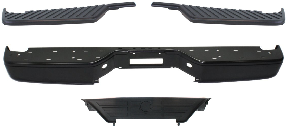 AM TITAN 04-14 STEP BUMPER FACE BAR AND PAD 4 pc Kit w Pad Provision w o Mounting Bracket Steel w Side Pads SKU KIT 50915-20 Partslink NI1102152 NI1196100 NI1197100 NI1191100 OEM 850309FM0B 850637S200-850627S2