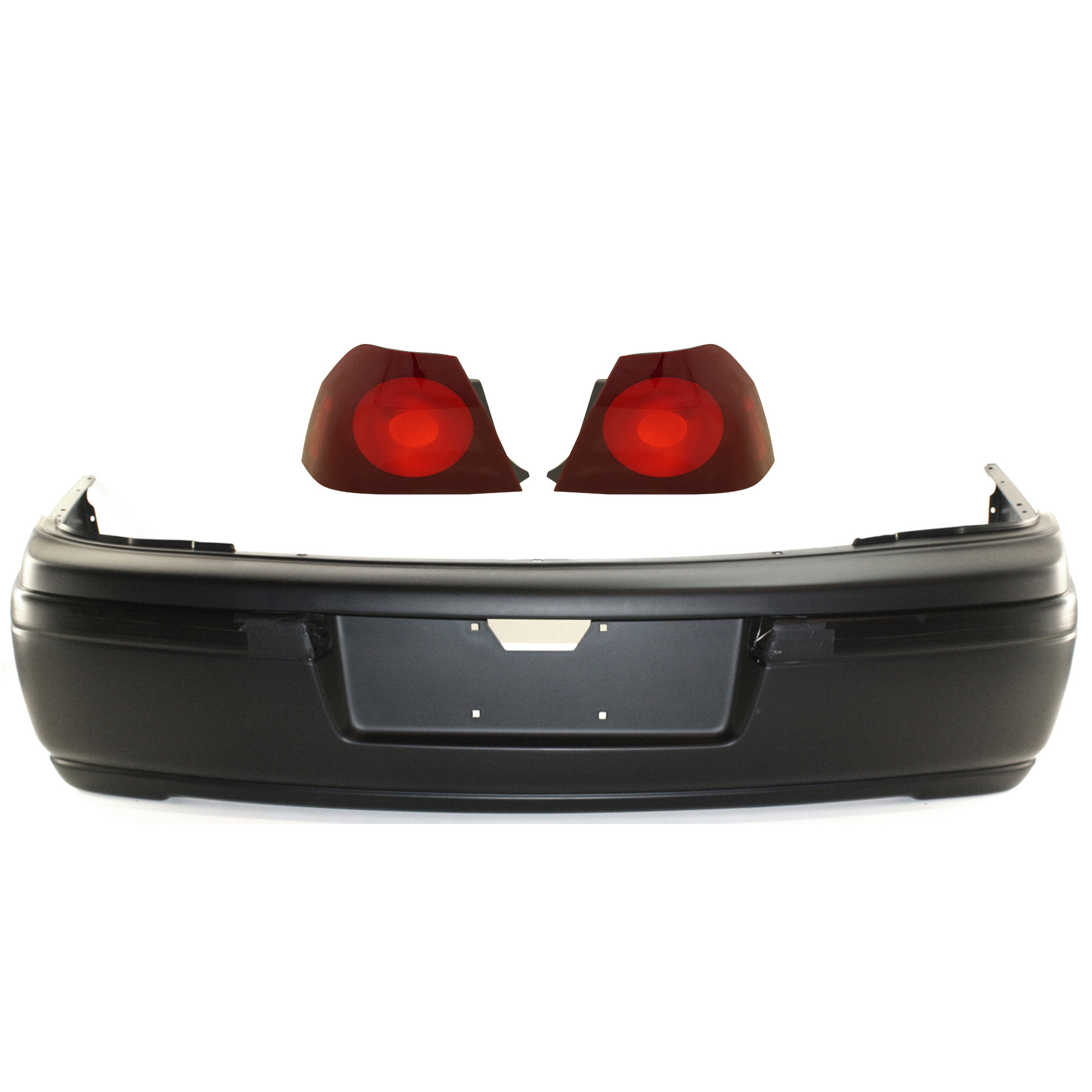 AM IMPALA 00-04 REAR BUMPER COVER Primed 3 pc kit with Tail Lights SKU KIT 51415-01 Partslink GM1100622 GM2800142 GM2801142 OEM 12335487-19169008-19169009