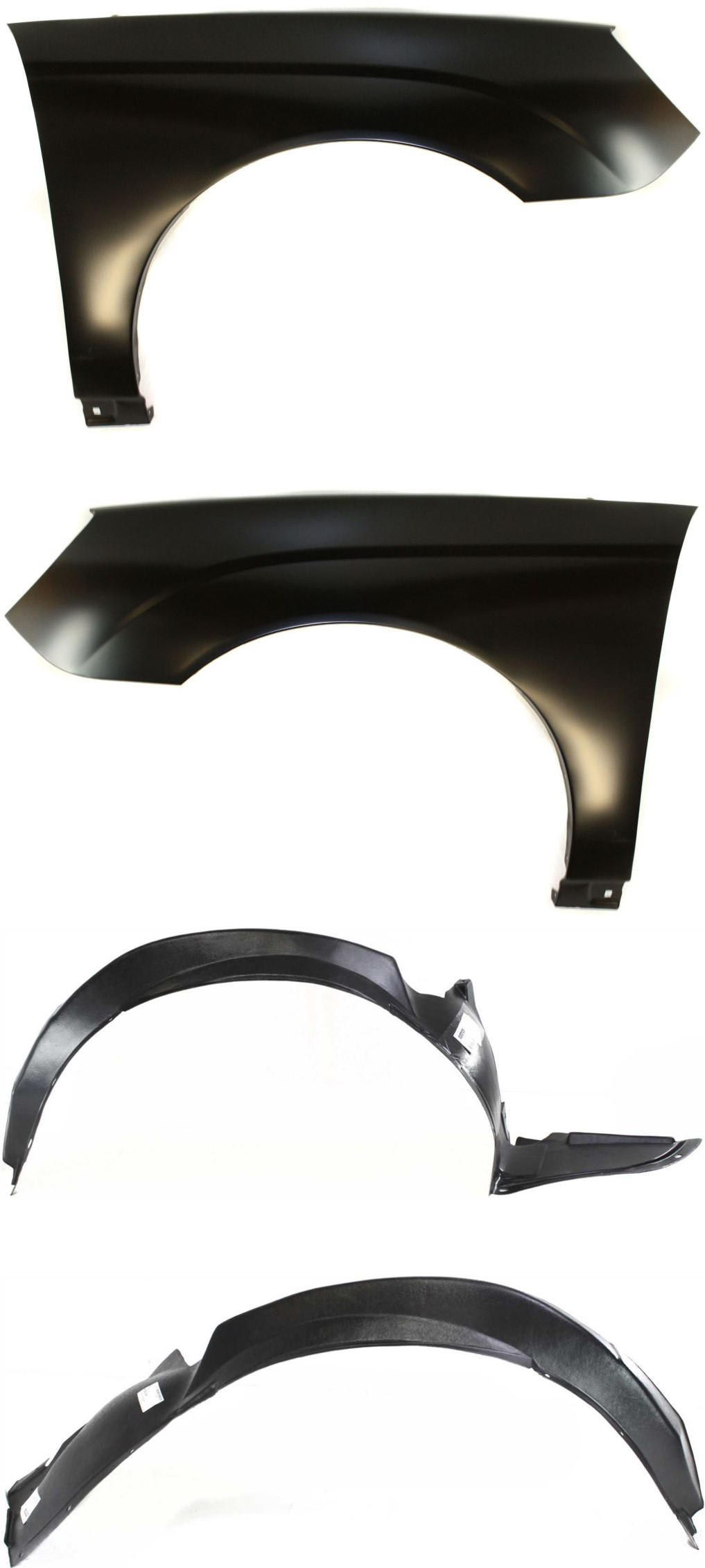 AM MALIBU 04-08 FRONT FENDER RH AND LH 4 pc kit with Fender Liners SKU KIT 51415-41 Partslink GM1241306 GM1240306 GM1248140 GM1249140 OEM 10398517-10398518-15882054-158