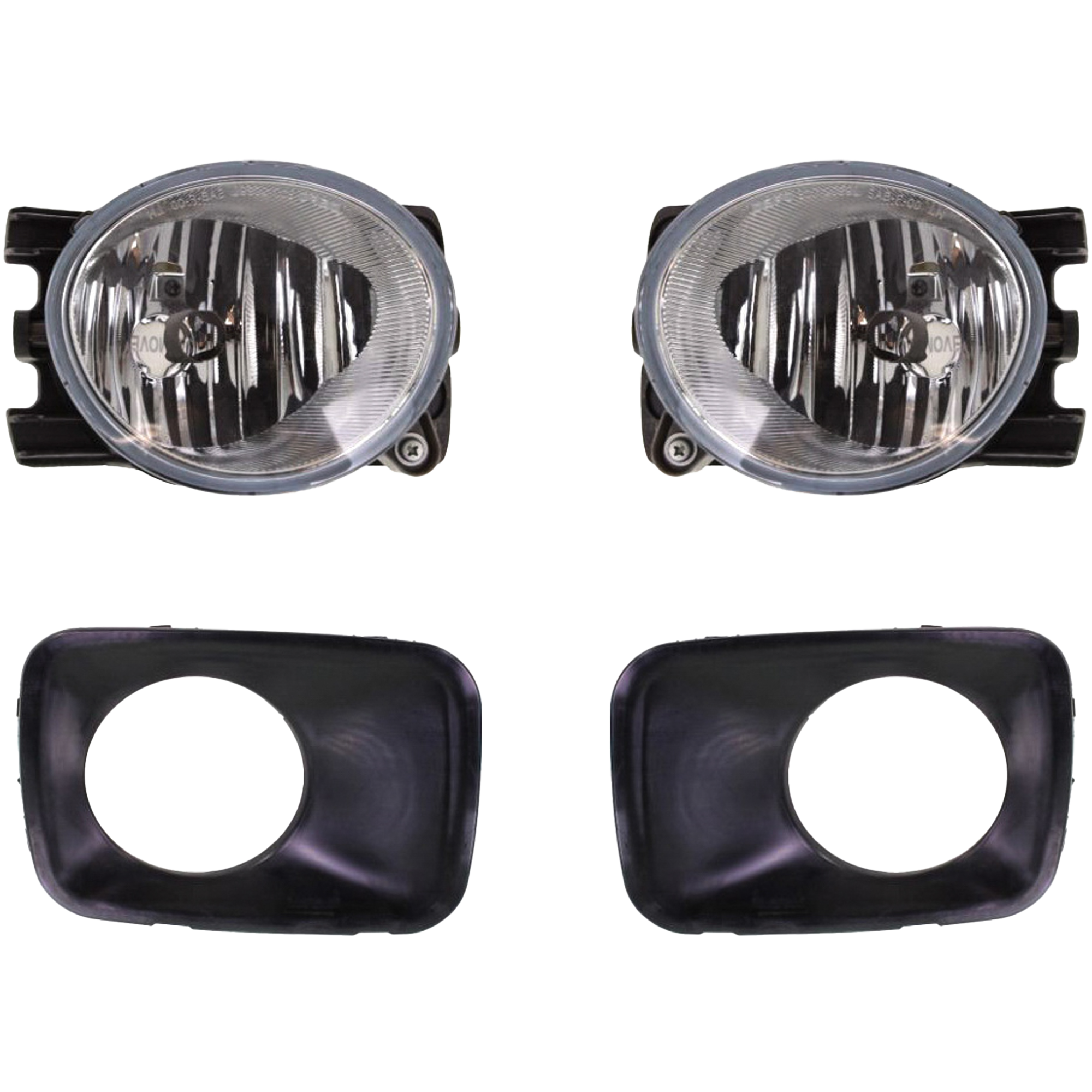 AM PILOT 09-11 FOG LAMP RH AND LH 4 pc kit Lens and Housing Halogen includes Fog Light Trim SKU KIT 60615-107 Partslink HO2595100 HO2594100 HO1038101 HO1039101 OEM 33901SZA305-33951SZA305-71107S