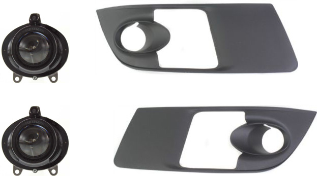 AM OUTLOOK 07-10 FOG LAMP RH AND LH 4 pc kit Assembly Halogen includes Fog Light Trim SKU KIT 60615-73 Partslink GM2590105 GM1038107 GM1039107 OEM 15857766-15947965-15947966