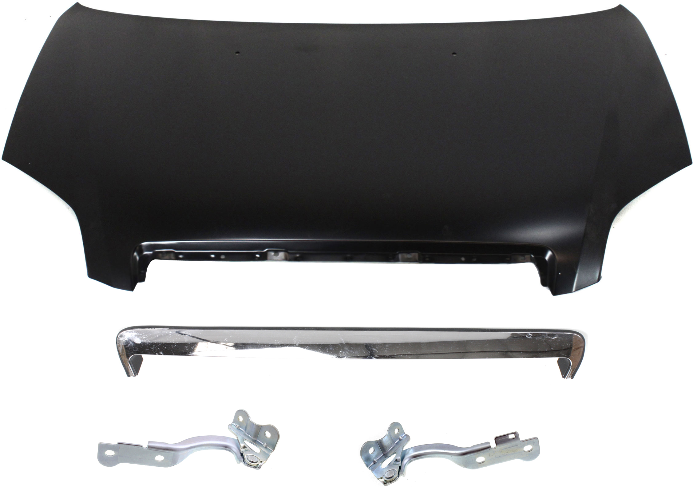 AM AVEO 07-11 HOOD 4 pc kit with Hood Hinges and Hood Molding SKU KIT 61115-38 Partslink GM1230355 GM1236144 GM1236145 GM1235108 OEM 951-643-029-452-098-000-000-000-000