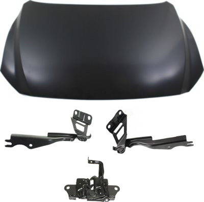 AM MAZDA 6-14-17 HOOD 4 pc kit with Hood Hinges and Hood Latch SKU KIT 62015-19 Partslink MA1230172 MA1236142 MA1236143 MA1234120 OEM GHY05231X GHP952420B GHP952410
