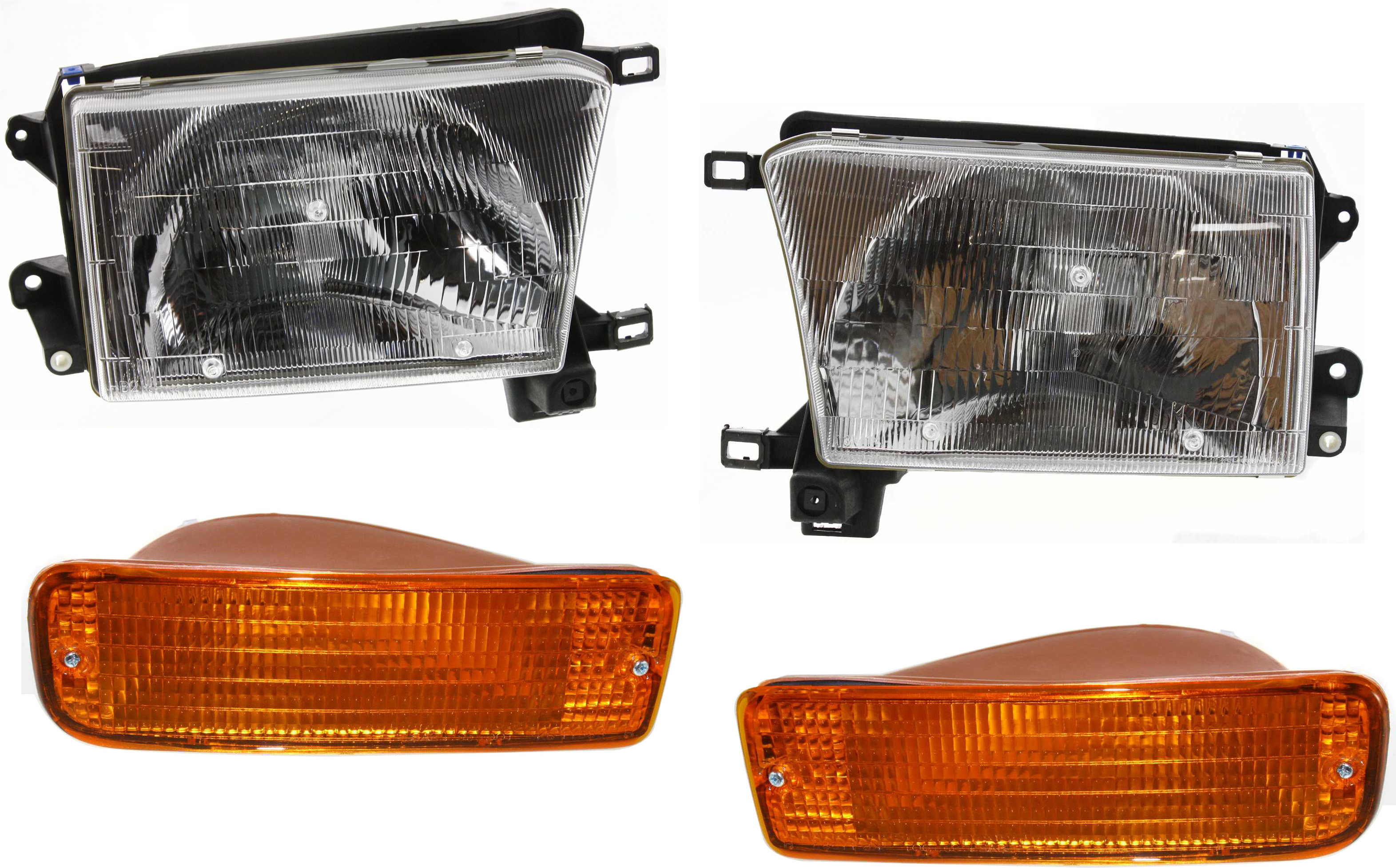 AM 4RUNNER 96-98 HEAD LAMP RH AND LH with Bulbs 4 pc Kit with Turn Signal Lights SKU KIT 70315-10 Partslink TO2503118 TO2502118 TO2530125 TO2531125 OEM 8111035231-8115035211-81520351