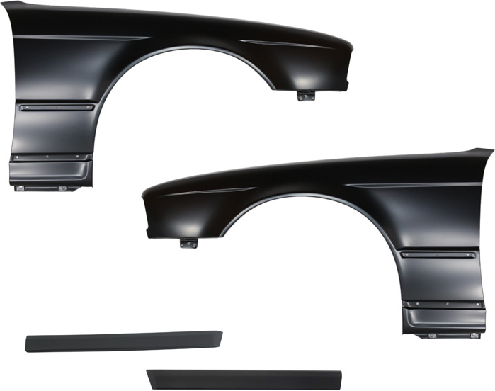 AM 5 SERIES 89-95 FRONT FENDER RH AND LH 4 pc kit with Fender Moldings SKU KIT 70315-16 Partslink BM1240104 BM1241103 BM1292102 BM1293102 OEM 41351946927-41351946928-511319