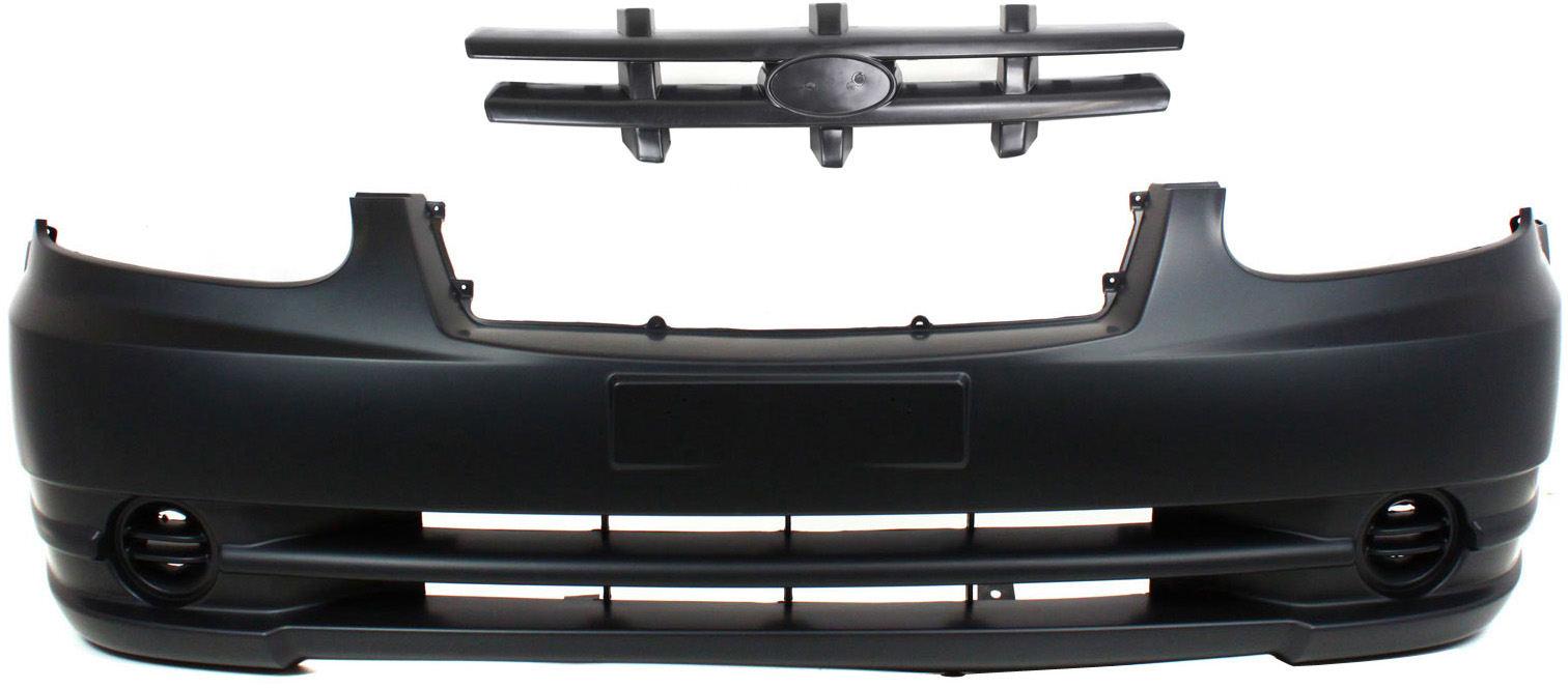 AM ACCENT 03-06 FRONT BUMPER COVER Primed 2 pc Kit with Grille SKU KIT 70315-23 Partslink HY1000145 HY1200135 OEM 8651125650-8636125800