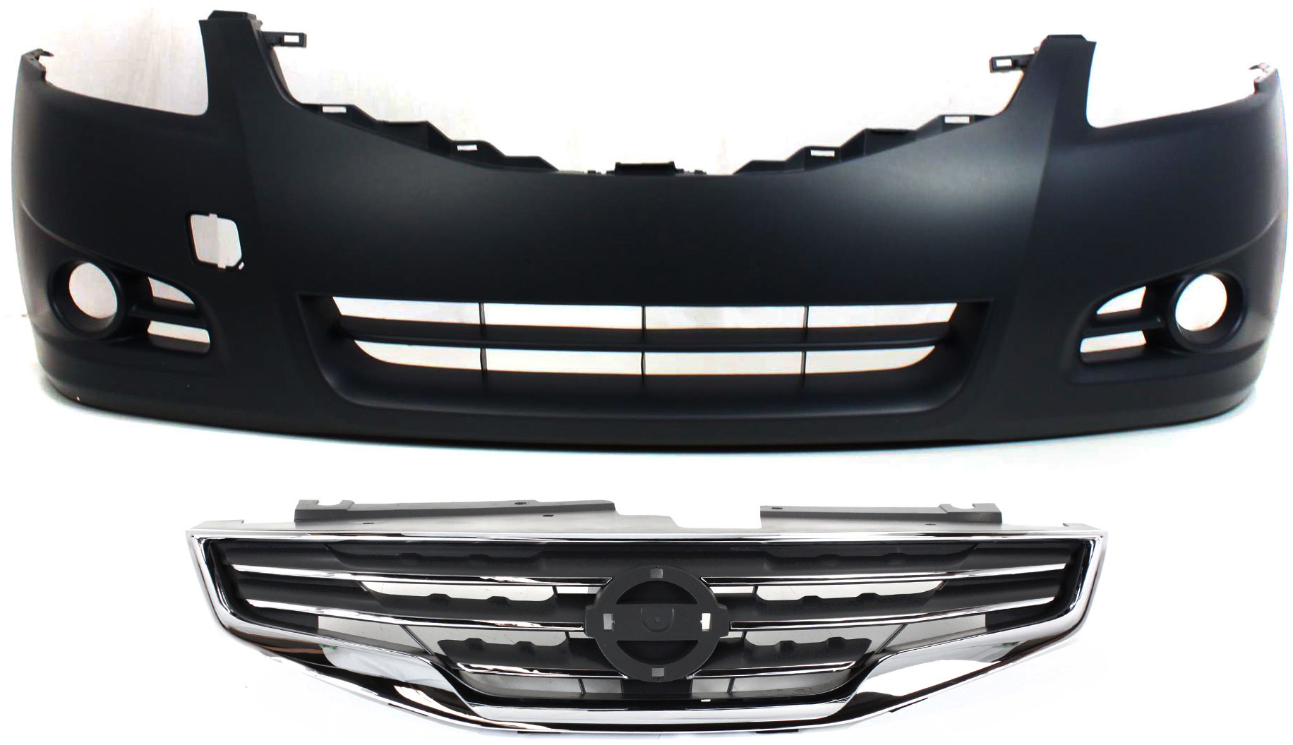 AM ALTIMA 10-12 FRONT BUMPER COVER Primed 2 pc Kit with Grille Sedan SKU KIT 70315-45 Partslink NI1000268 NI1200236 OEM 62022ZX00H 62070ZX00A