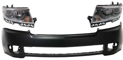 AM MKZ 07-09 ZEPHYR 06-06 FRONT BUMPER COVER 3 pc Kit with Headlights SKU KIT 70815-11 Partslink FO1000612 FO2502234 FO2503234 OEM 6H6Z17D957BAPTM 6H6Z13008DC 6H