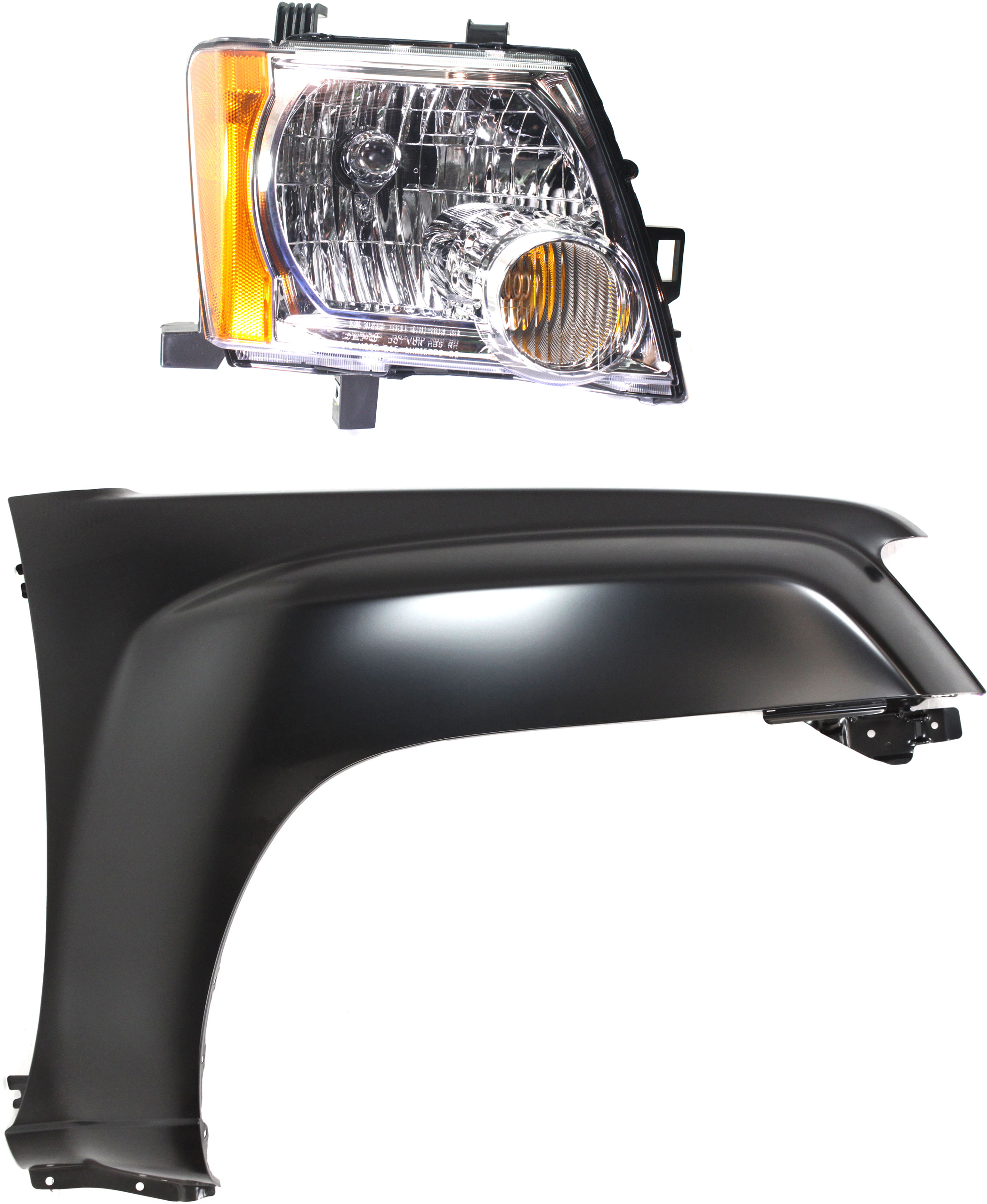AM XTERRA 05-15 FRONT FENDER RH 2 pc Kit Includes Headlight SKU KIT 70815-31 Partslink NI1241183 NI2503161 OEM FCA00ZL0EA 26010EA025