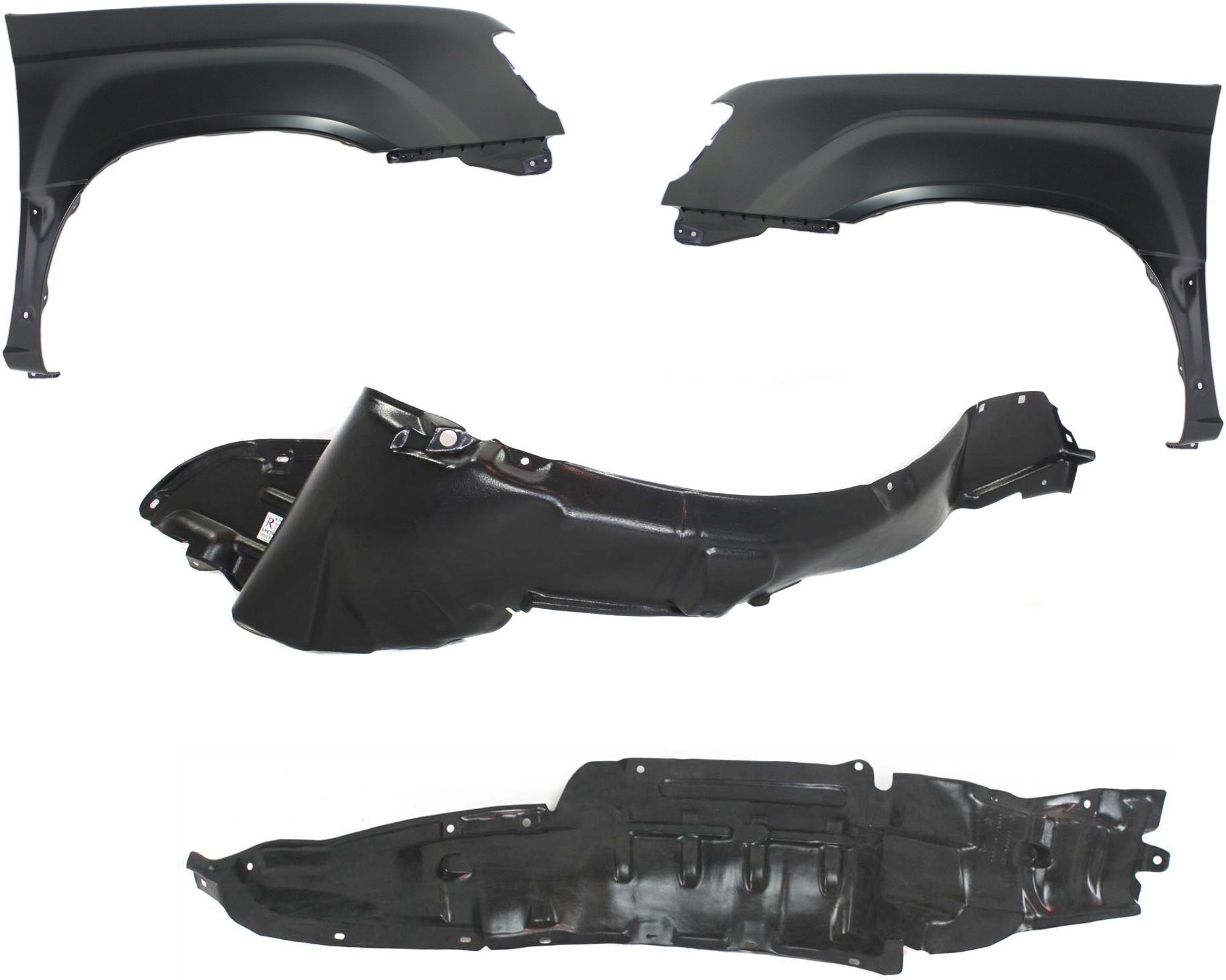 AM XTERRA 00-04 FRONT FENDER RH AND LH 4 pc kit with Fender Liners SKU KIT 70815-33 Partslink NI1241167 NI1240167 NI1248105 NI1249105 OEM F31127Z031 F31137Z031-638417Z0