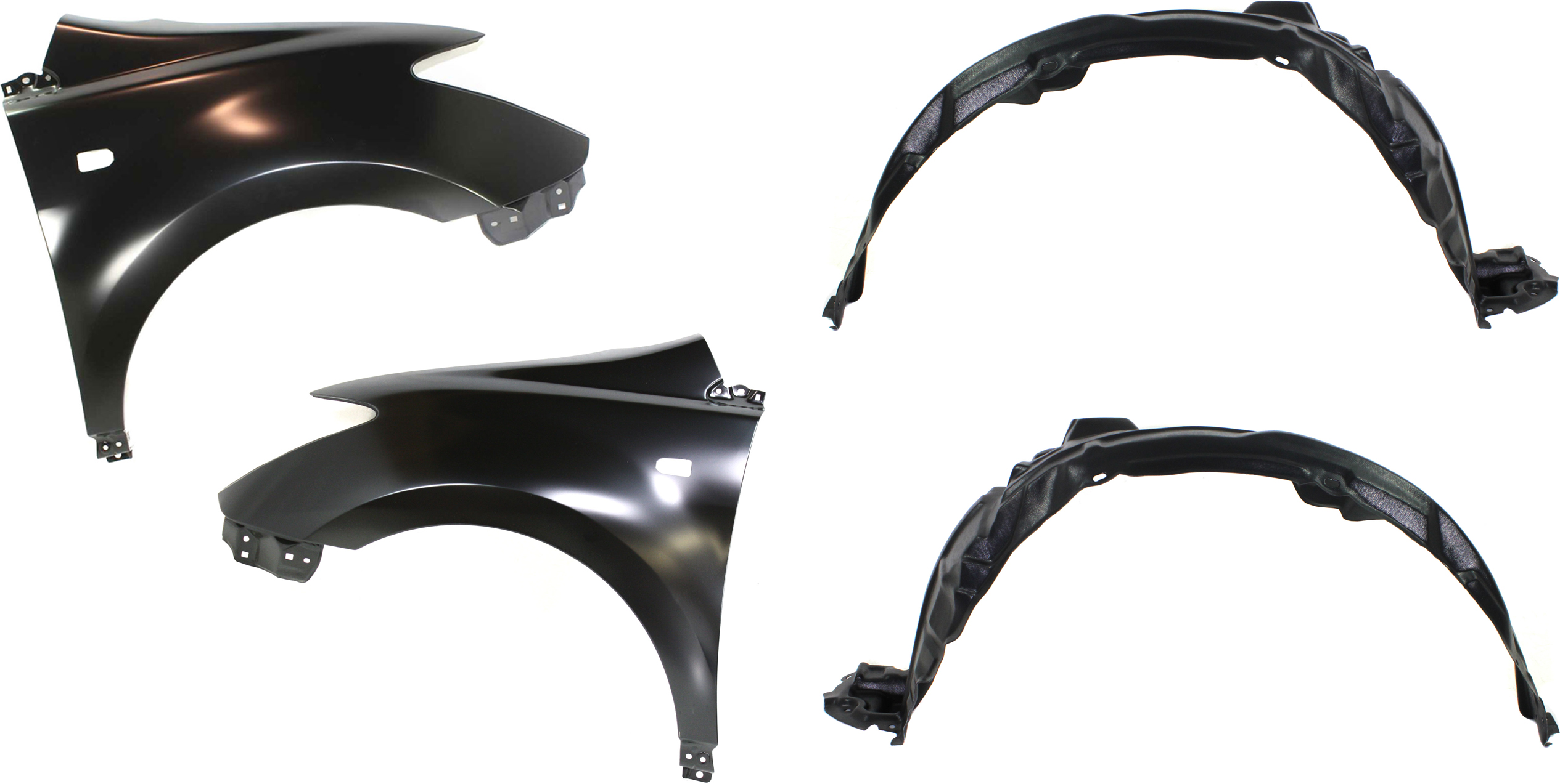 AM SCION XA 04-06 FRONT FENDER RH AND LH 4 pc kit with Fender Liners SKU KIT 70815-47 Partslink SC1241101 SC1240101 SC1248101 SC1249101 OEM 5380152060-5380252060-53876520