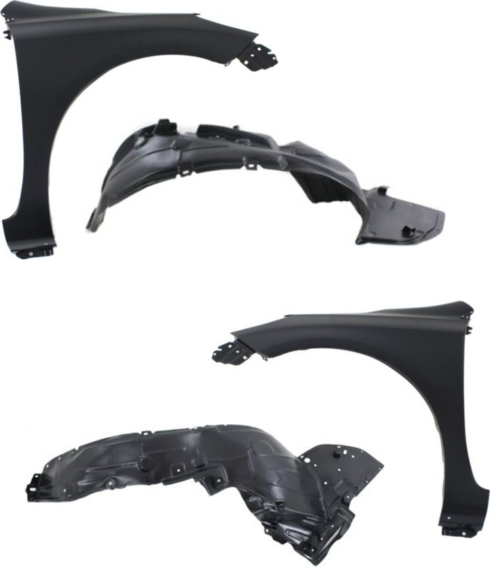 AM VERSA 12-14 FRONT FENDER RH AND LH 4 pc kit with Fender Liners SKU KIT 71615-18 Partslink NI1240204 NI1241204 OEM FCA003BAMC F31003BAMC FCA013BA