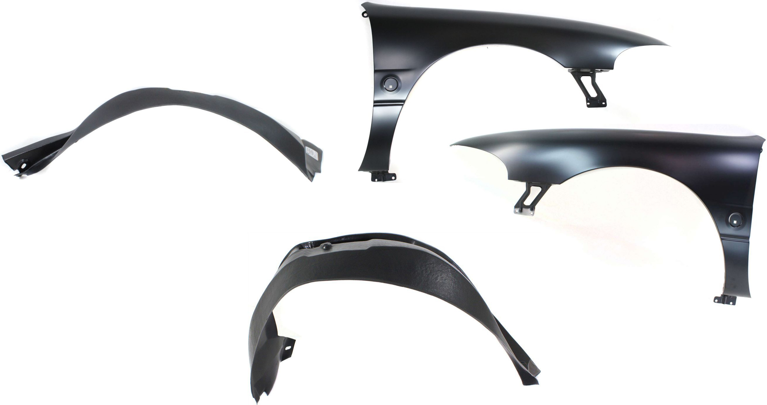 AM LESABRE 00-05 FRONT FENDER RH AND LH 4 pc kit with Fender Liners SKU KIT 72115-29 Partslink GM1241277 GM1240277 GM1248128 GM1249128 OEM 25661832-25661833-25717844-257
