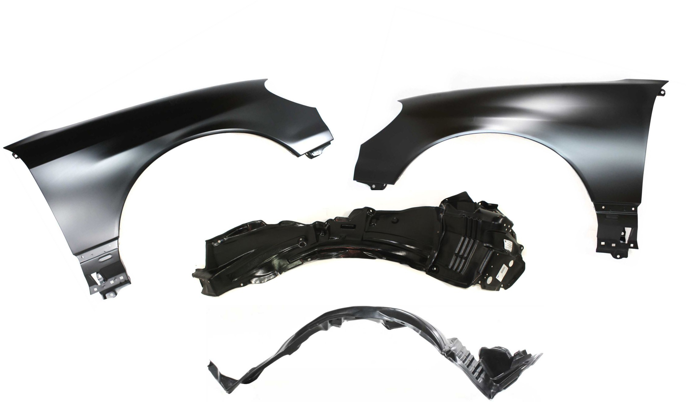 AM GS300-98-05 FRONT FENDER RH AND LH 4 pc Kit Primed with Fender and Fender Liner SKU KIT 72115-43 Partslink LX1241104 LX1240104 LX1250103 LX1251103 OEM 538013F380-538023F200-53876301