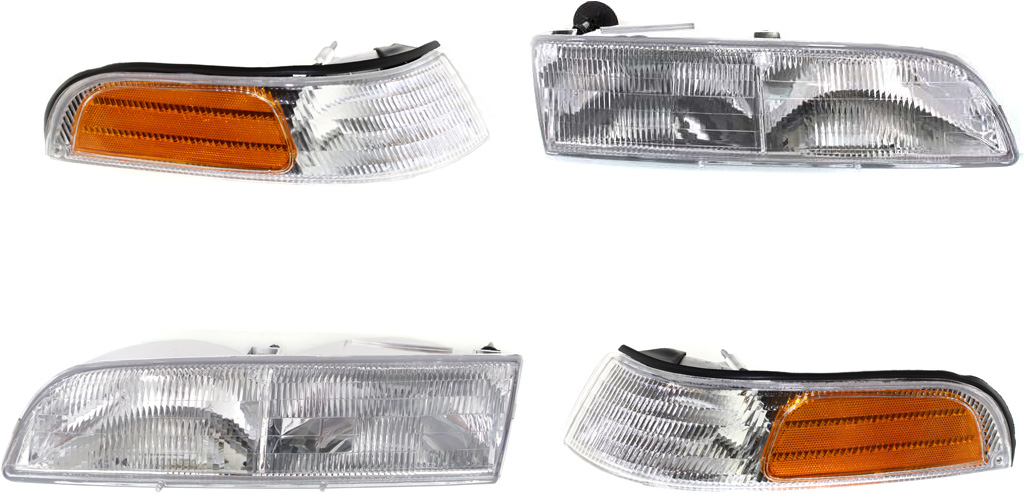 AM CROWN VICTORIA 92-97 CORNER LAMP RH AND LH 4 pc kit with Headlights SKU KIT 73013-11 Partslink FO2520123 FO2521123 FO2502131 FO2503131 OEM F2AZ13200A F2AZ13201A F2AZ1300