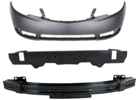 AM FORTE 10-13 FRONT BUMPER COVER 3 pc Kit with Bumper Absorber and Bumper Reinforcement SKU KIT 80115-15 Partslink KI1000145 KI1070128 KI1006128 OEM 865111M000-865201M000-865301M0