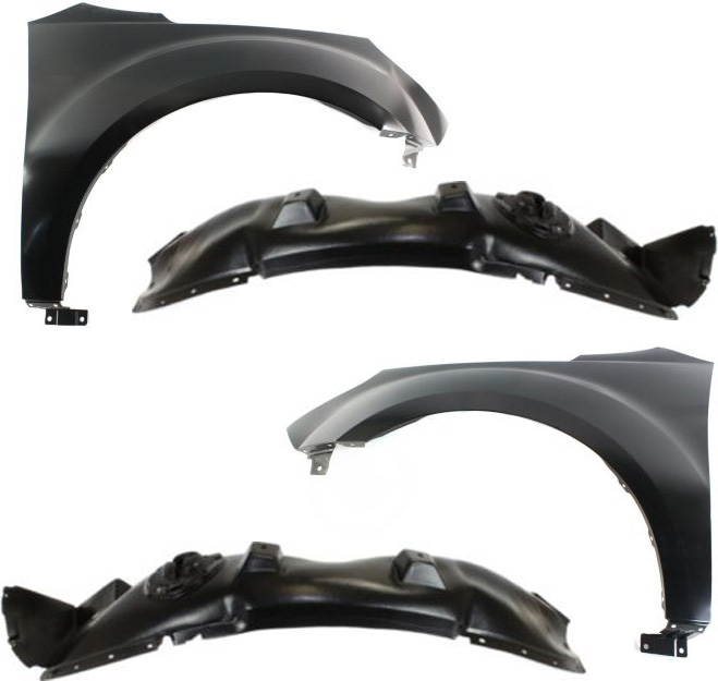 AM EQUINOX 10-13 FRONT FENDER RH AND LH 4 pc kit with Fender Liners SKU KIT 80115-31 Partslink GM1240364 GM1241364 OEM 22846917-22846918-22888600 PFM