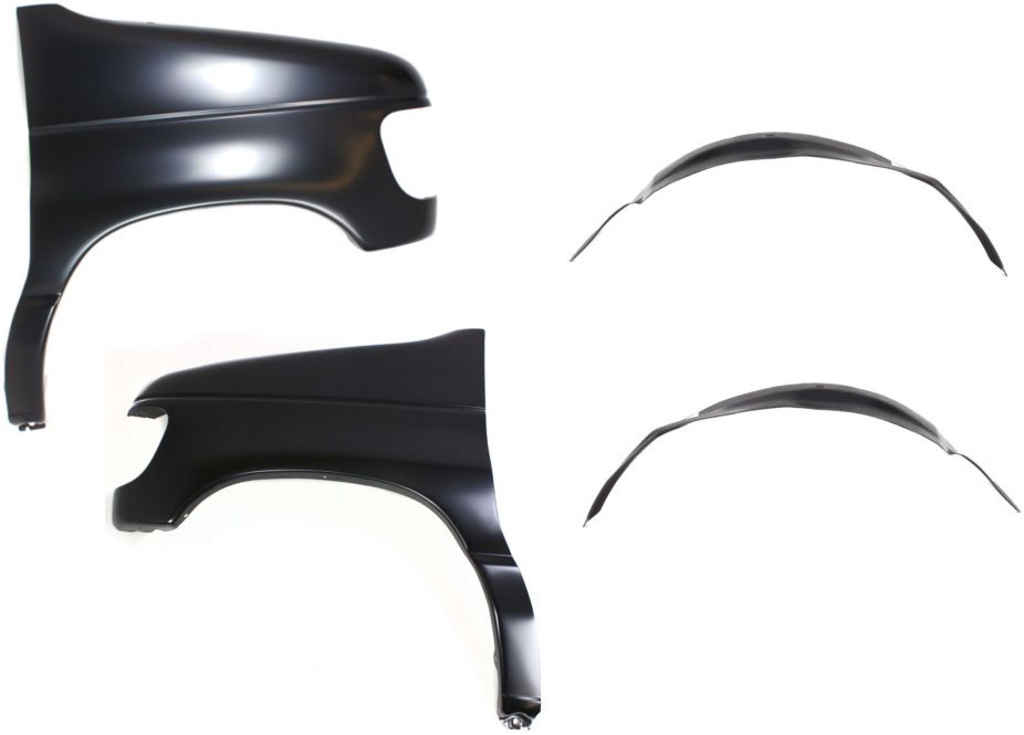 AM E 150-03-07 E 350 SUPER DUTY 99-07 FRONT FENDER RH AND LH 4 pc kit with Fender Liners SKU KIT 80615-07 Partslink FO1240199 FO1241199 FO1250109 FO1251109 OEM 7C2Z16005A 7C2Z16006A 4C2Z1610