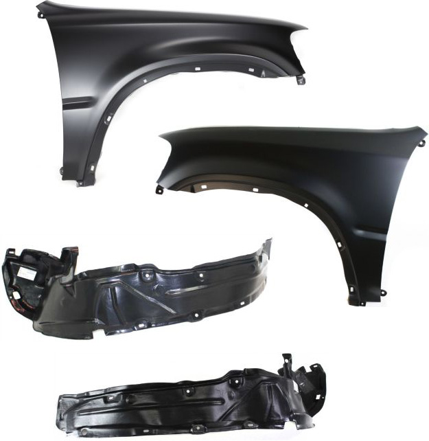AM CR V 97-01 FRONT FENDER RH AND LH 4 pc kit with Fender Liners SKU KIT 80615-37 Partslink HO1241148 HO1240148 HO1248105 HO1249105 OEM 60211S10A90ZZ 60261S10A90ZZ 74