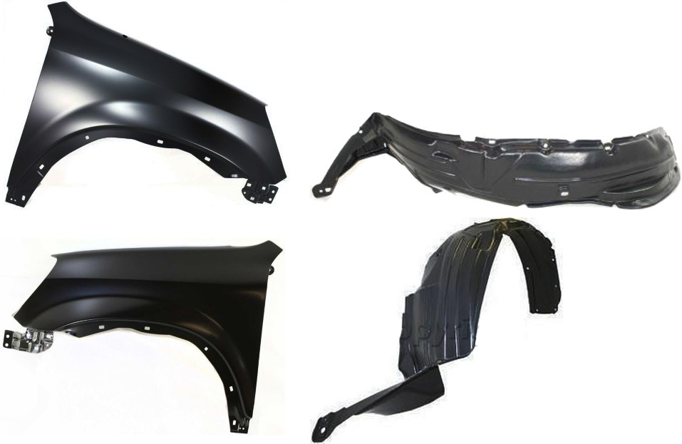 AM CR V 02-06 FRONT FENDER RH AND LH 4 pc kit with Fender Liners SKU KIT 80615-40 Partslink HO1241156 HO1240156 HO1248116 HO1249116 OEM 60211SCAA90ZZ 60261SCAA90ZZ 74