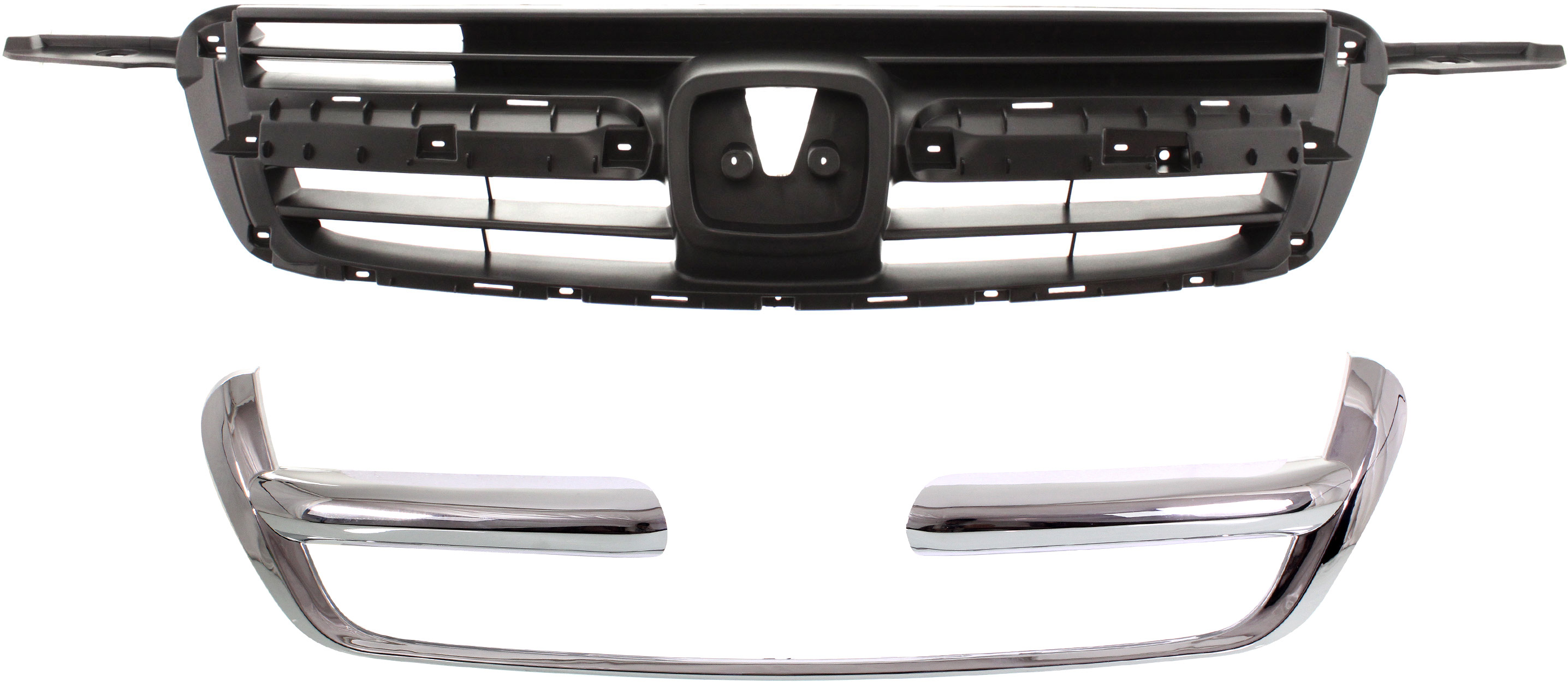 AM CR V 02-04 GRILLE 2 pc Kit with Grille Trim SKU KIT 80615-41 Partslink HO1200159 HO1210113 OEM 71121S9A003-71122S9A003