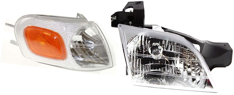 AM VENTURE 97-05 HEAD LAMP RH with Bulb 2 pc Kit with Corner Light SKU KIT 81313-12 Partslink GM2503175 GM2521155 OEM 10368388-15130499