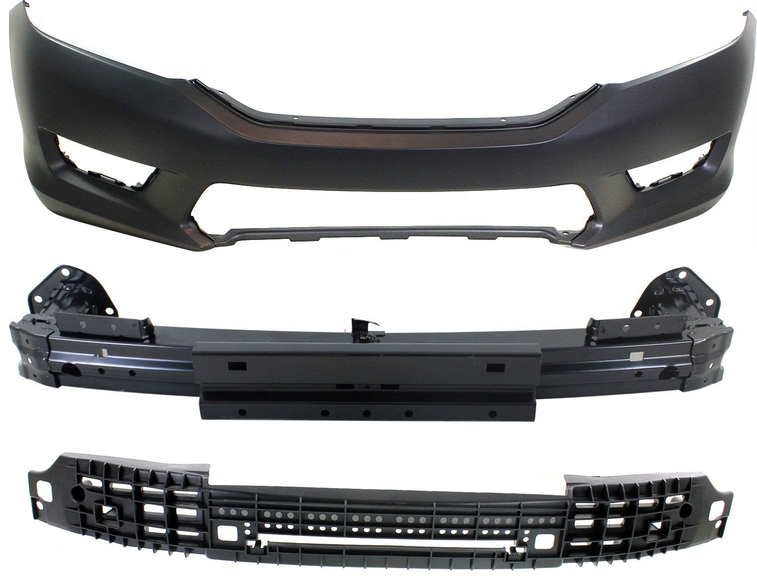 AM ACCORD 13-15 FRONT BUMPER COVER Primed 3 pc Kit with Bumper Absorber and Bumper Reinforcement Sedan SKU KIT 81915-09 Partslink HO1000288 HO1070157 HO1006188 OEM 04711T2AA90ZZ 71172T2FA00-7113