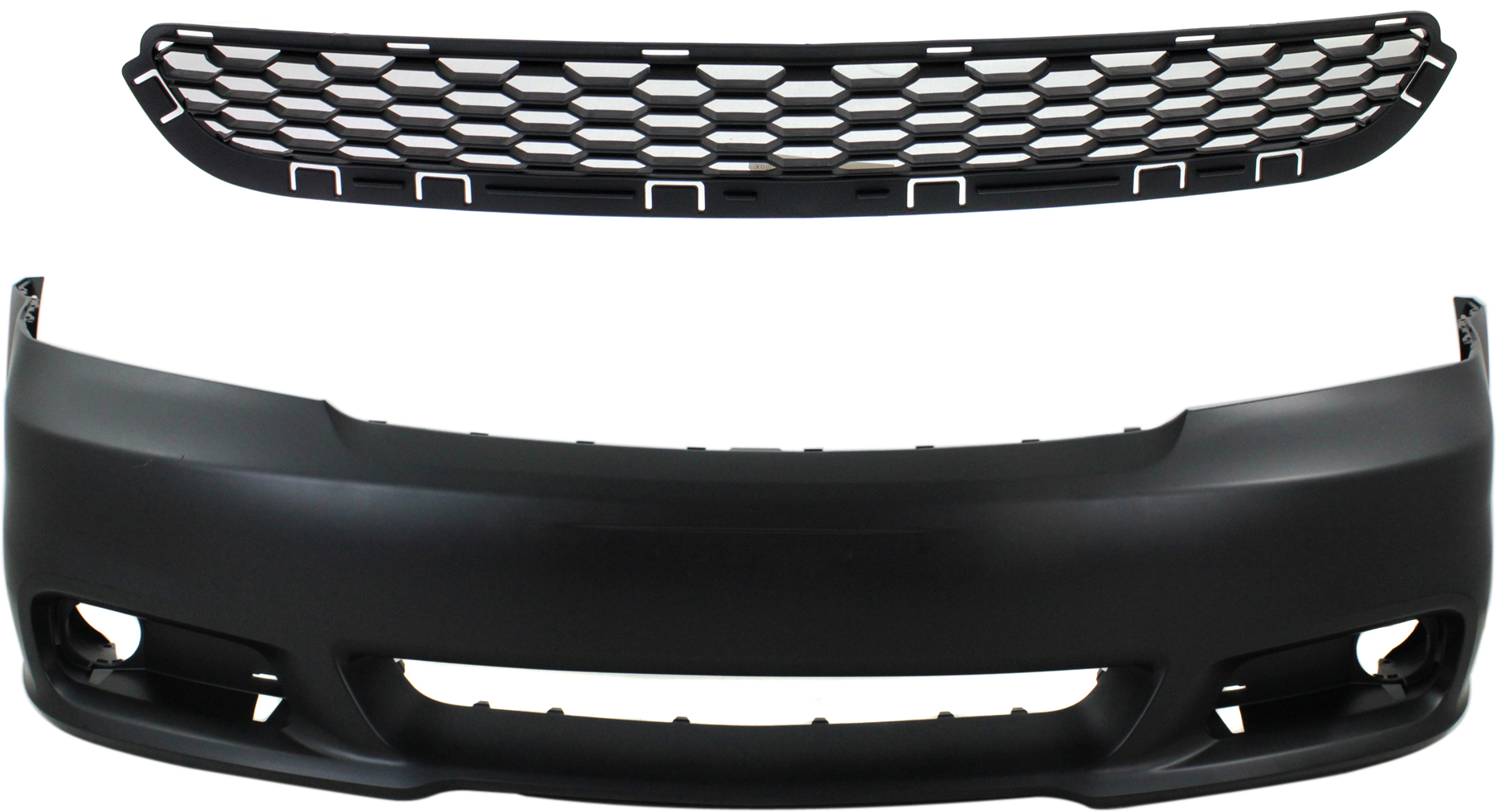 AM AVENGER 11-14 FRONT BUMPER COVER Primed 2 pc Kit with Bumper Grille SKU KIT 81915-24 Partslink CH1000996 CH1036119 OEM 68081991AB 68081991AC 68081991