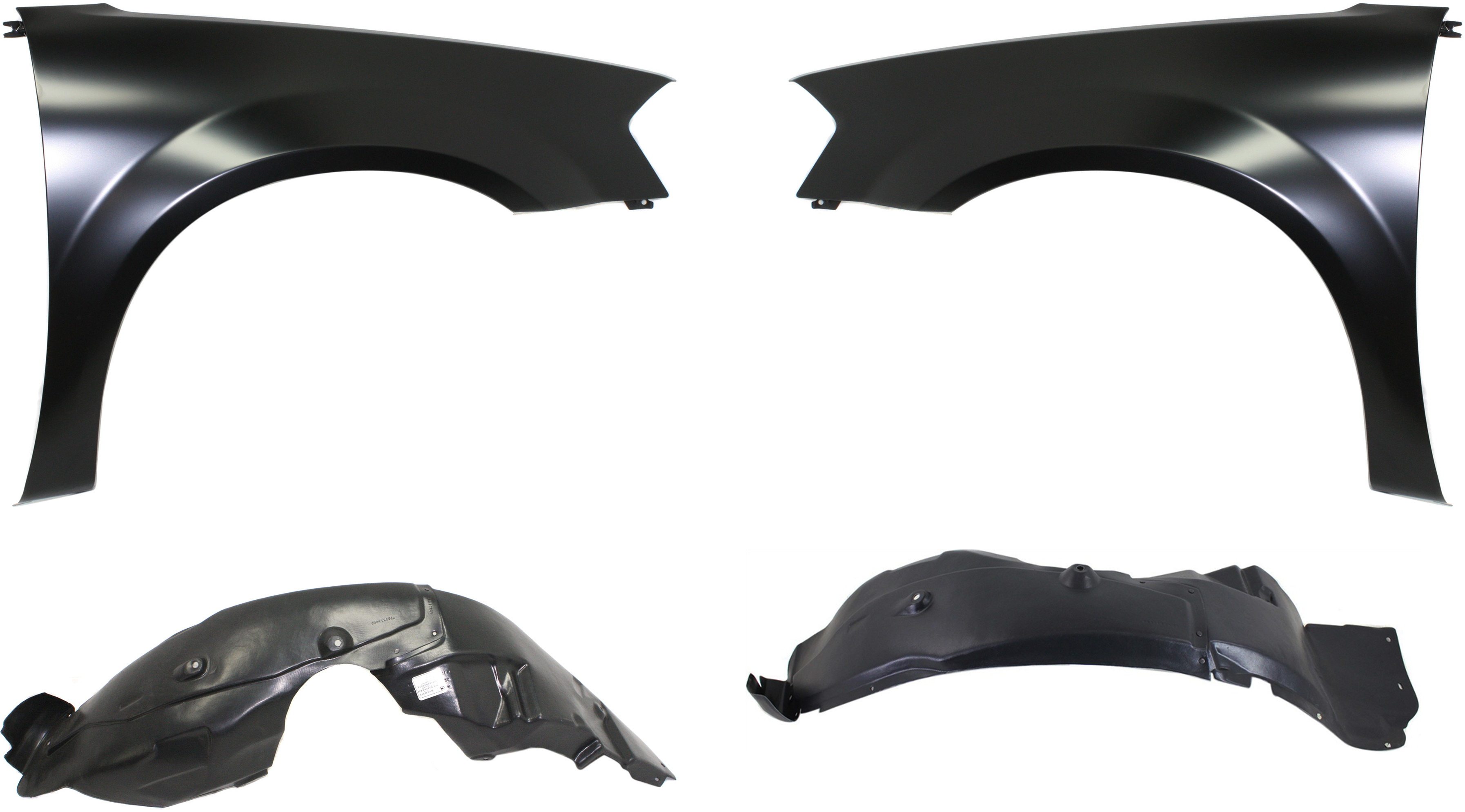 AM AVENGER 11-14 FRONT FENDER RH AND LH 4 pc kit with Fender Liners SKU KIT 81915-25 Partslink CH1240278 CH1241278 CH1248159 CH1249159 OEM 5008902AL 5008903AL 5008915AG