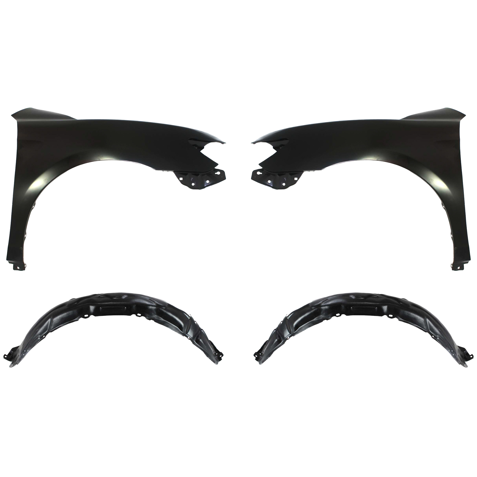 AM CAMRY 07-11 FRONT FENDER RH AND LH 4 pc kit with Fender Liners SKU KIT 81915-33 Partslink TO1241211 TO1240211 TO1250122 TO1251122 OEM 5380106110-5380206120-53876060